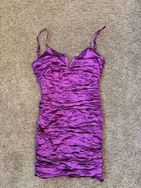 Nicole Miller Purple Ruched Dress